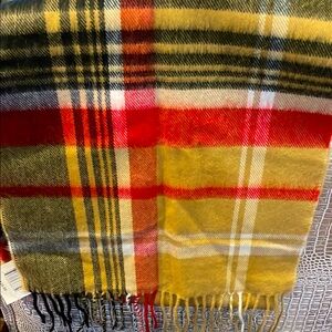 Camel and Black Checkered/Plaid Scarf NWT